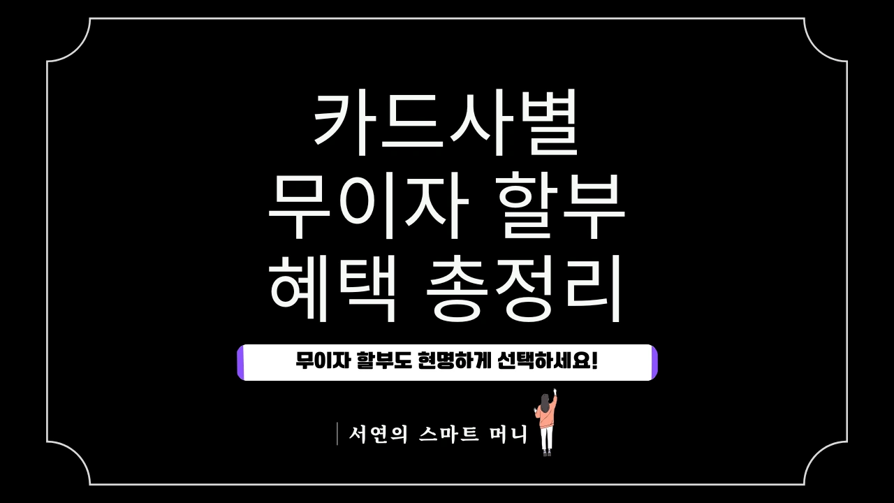 카드사별 무이자 할부 혜택 총정리: 최대 36개월까지! 현명한 소비자의 선택법